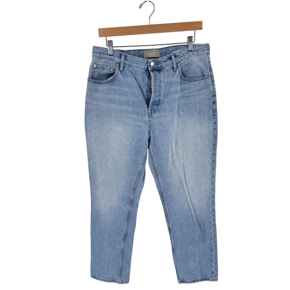Everlane The 90's Cheeky Jean Light Blue 31 Crop High Rise Straight Leg Denim